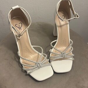White sparkly heels